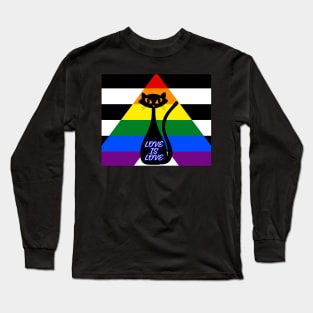 Atomic cat love is love ally Long Sleeve T-Shirt